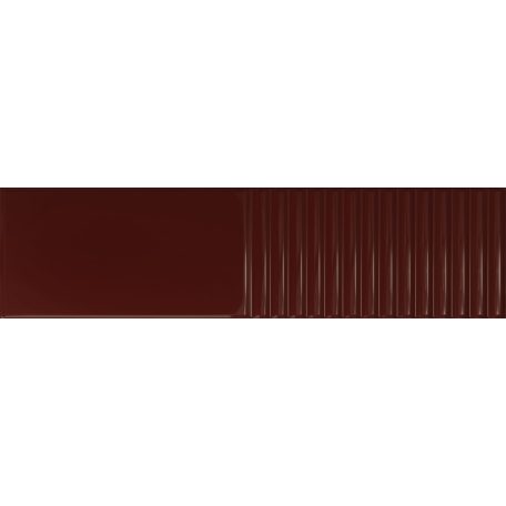 Tubadzin Groove Burgundy 2 STR 29,8x7,8x1cm fényes csempe
