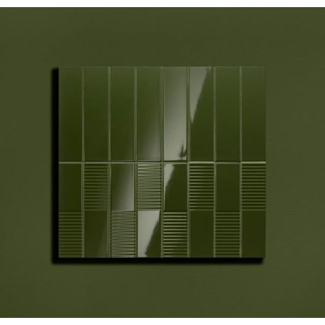 Tubadzin Groove Olive STR 2 29,8x7,8x1cm fényes csempe